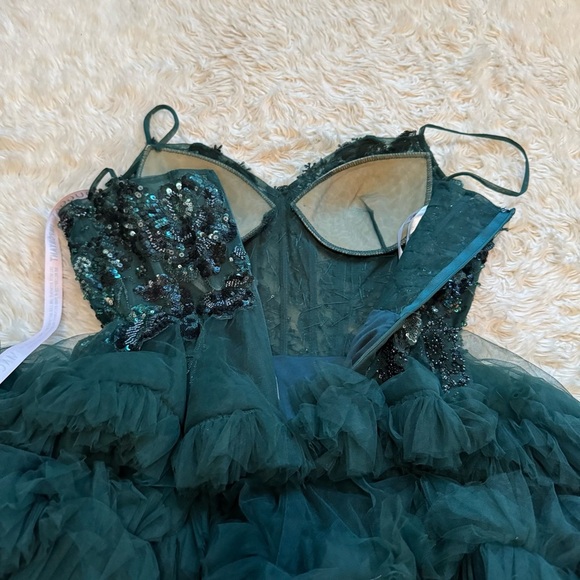 NWT Mac Duggal Beaded Bodice Tiered Tulle Mini Dress - Size  4 - Picture 6 of 8